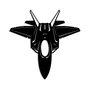 Wallity F-22 RAPTOR Escultura de Pared de Metal Negra